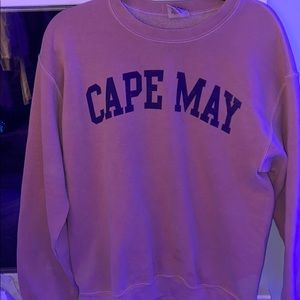 pink sweatshirt with no hood